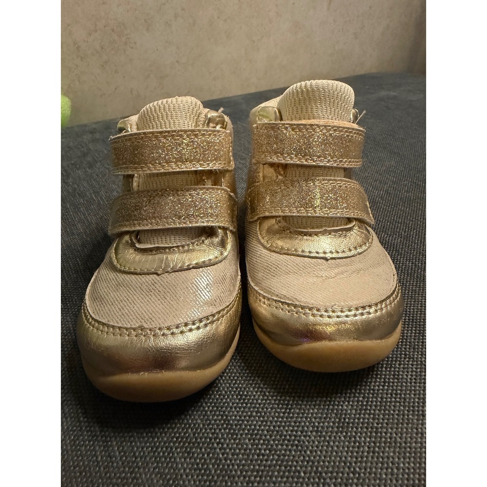 Munchkin by Stride Rite Bennett Gold Glitter Sneakers Kids Size 5M MK000202